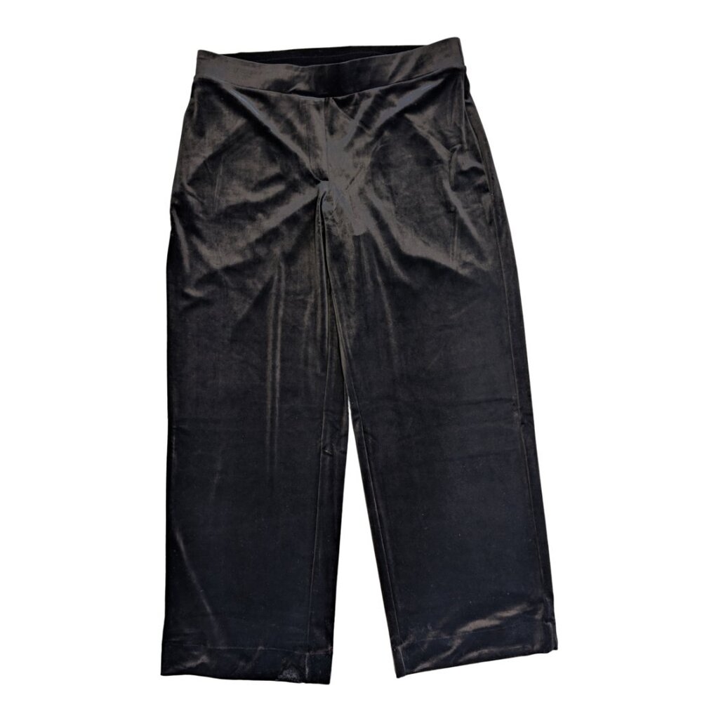 J. Jill Wearever Luxury Velvet Pull-On Pants Black Large NWT
